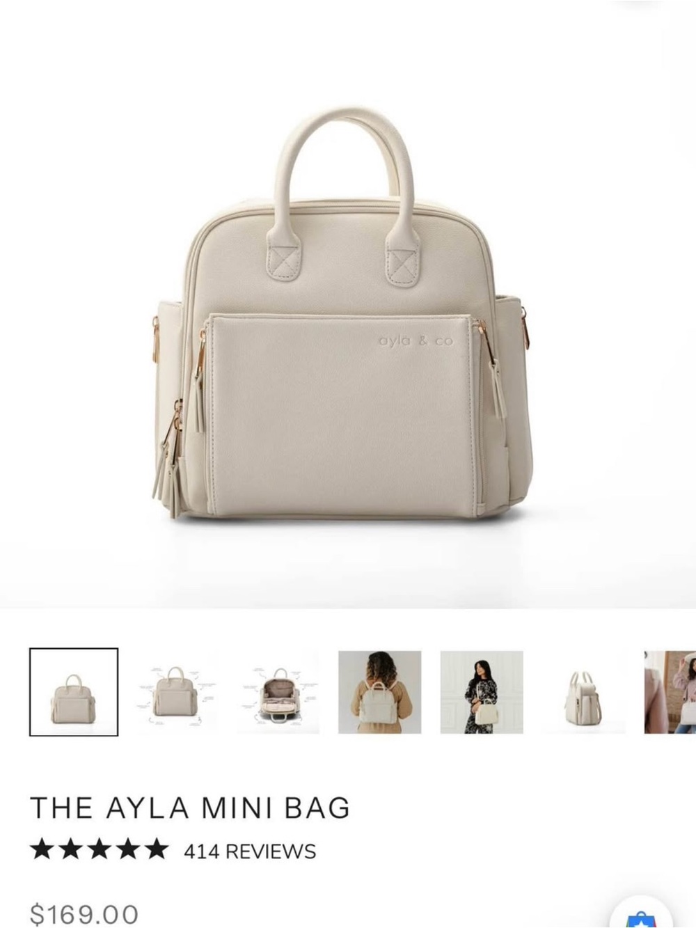 Ayla & Co Cream Mini Bag — Structured Everyday Tote